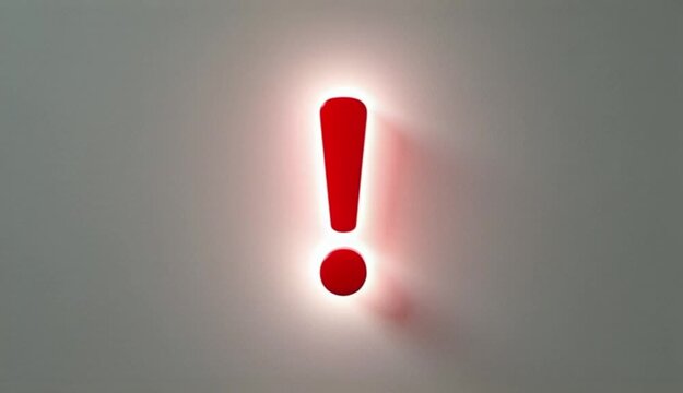 Flashing red exclamation mark video