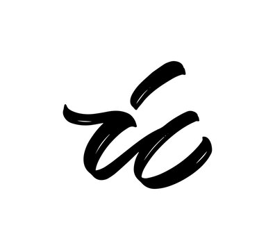 Initial Brush Lettering PNG with Transparent Background for Branding, Logo, Typography, and Creative Design iu