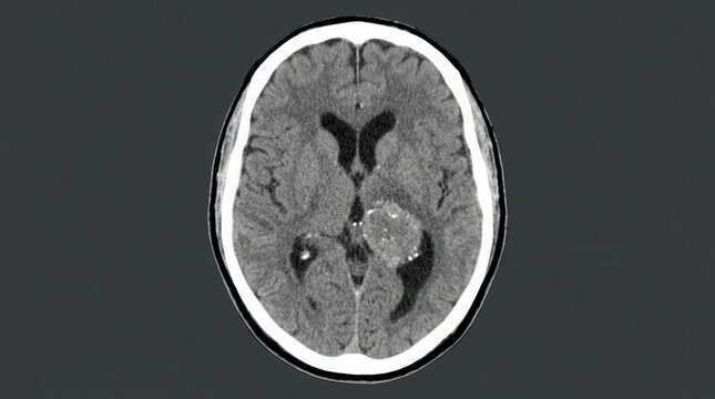 Medical Scan Revealing Brain Anomaly Within Cranial Cavity