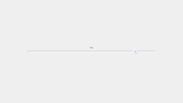 Horizontal range slider design for web interfaces. Minimalist, gray design element suitable for modern web design projects and user interaction.