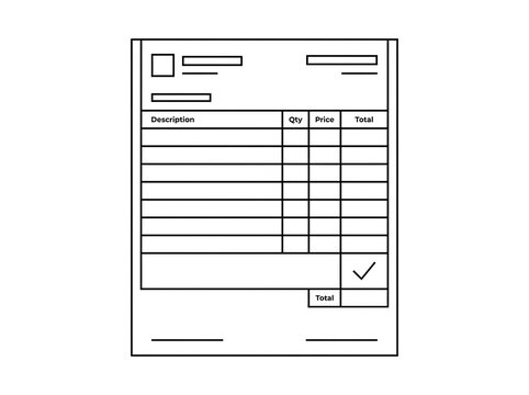 Blank order form with description price and total columns