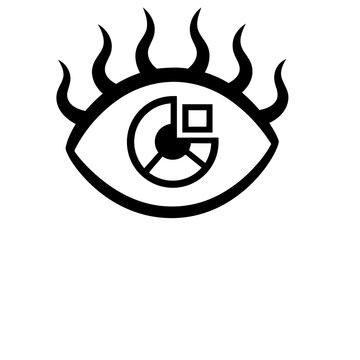 Eye with Chart and Flames Icon
