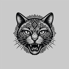 Obraz premium ornate-cat-head-mandala
