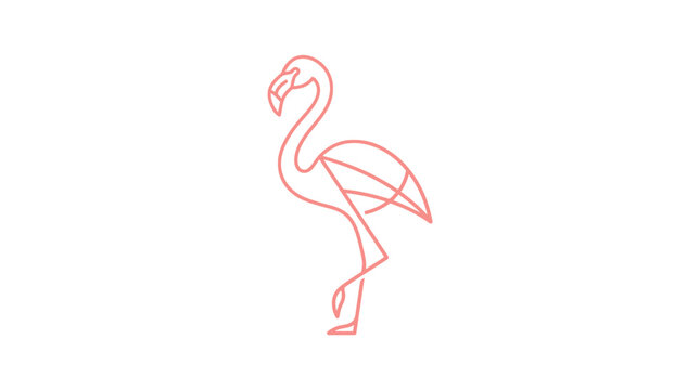 Isolated Flamingo Line Art Icon