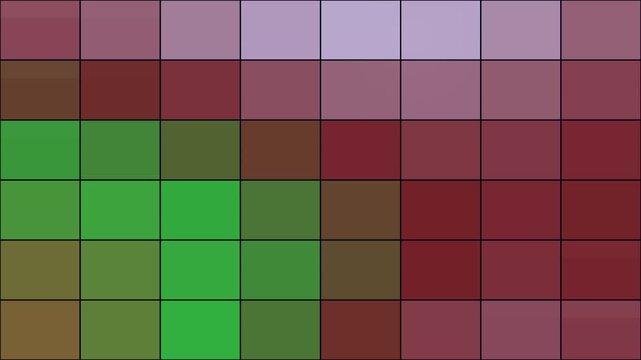 Pixel art style grid featuring gradient color transitions across multiple squares in various shades