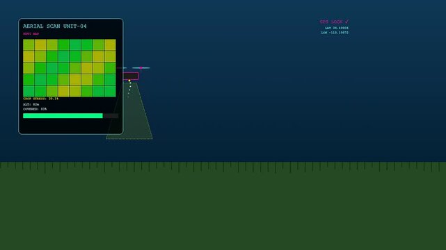 A view of precision irrigation software showing real time drone flight paths and diagnostic field mapping data displayed on a digital interface for agricultural monitoring tasks