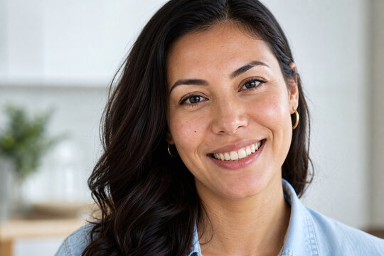 Healthy natural smile with realistic teeth and skin texture in layered selective focus composition