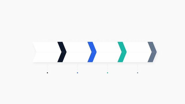 4 step infographic process animation. 4K Video