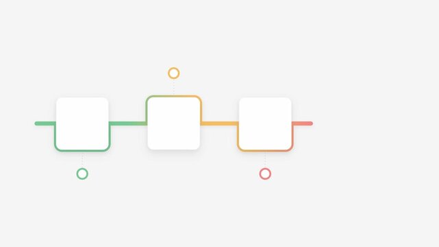 Animated 4 step infographic process timeline design. 4K Video