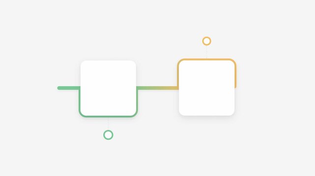 animated 2 step infographic timeline with gradient colors. 4K Video