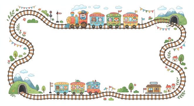 isolated white background, creative design cartoon illustration border frame design for your works, text frame, image frame
