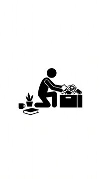 Conceptual illustration representing decluttering, minimalist living, home organization, simplicity, and reducing unnecessary possessions.