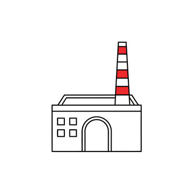 Factory building with smokestack icon