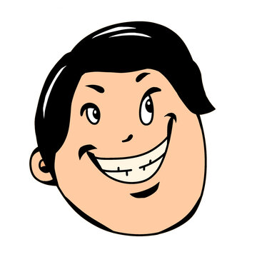 Ilustration sticker face man