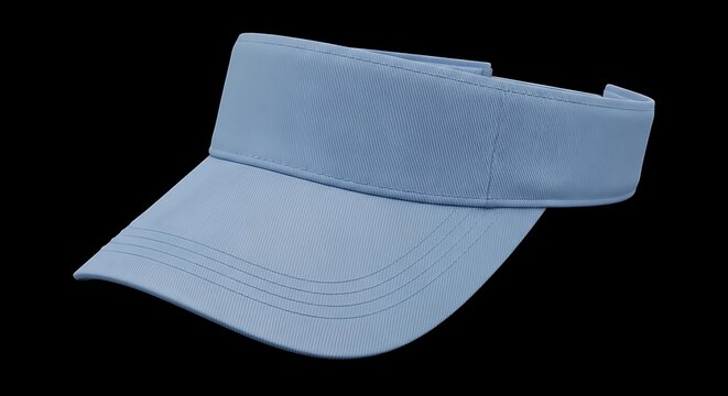 mockup of a baby blue color visor hat