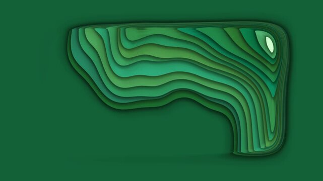 3D render paper layer A meticulously crafted paper-cut art piece resembling a three-dimensional topographical map with layers of curved and angular lines that create depth and elevation