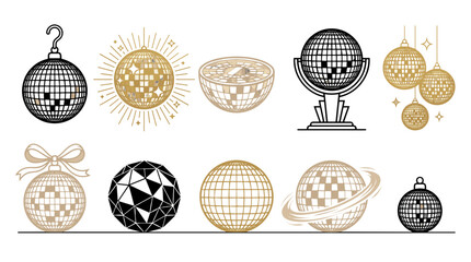 Obraz premium Collection of disco balls with different designs and textures