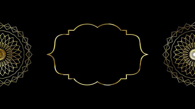 golden frame empty text on the alpha channel background