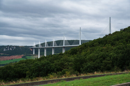 Millau, France &ndash; 14 September 2025: The Millau Viaduct in France, with the surrounding landscape