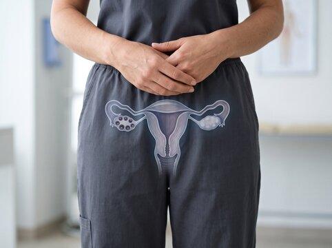 PCOS PMOS Female Ovarian Health and Hormonal Imbalance Concept