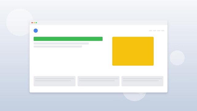 Minimalist UI UX web browser interface mockup animation.