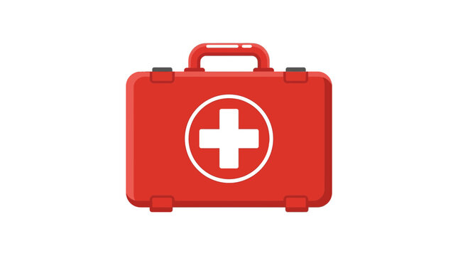Red Medical First Aid Kit Icon Vector Illustration