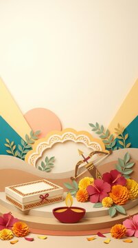 Dussehra Vijayadashami cultural traditions victory symbols community heritage premium layered paper