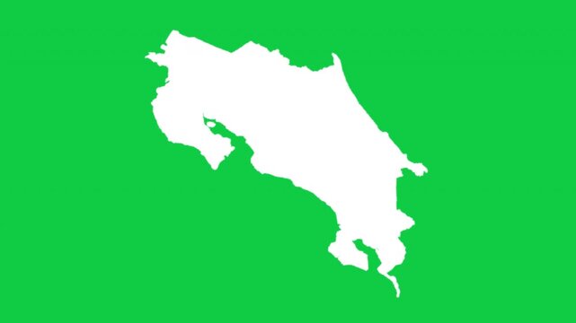Costa Rica wiggle animation map loop green background