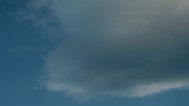 Blue sky with thin, widespread gray clouds