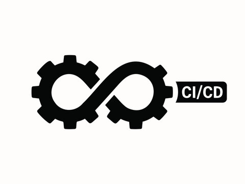 CI CD infinity gear icon representing continuous integration and deployment software process