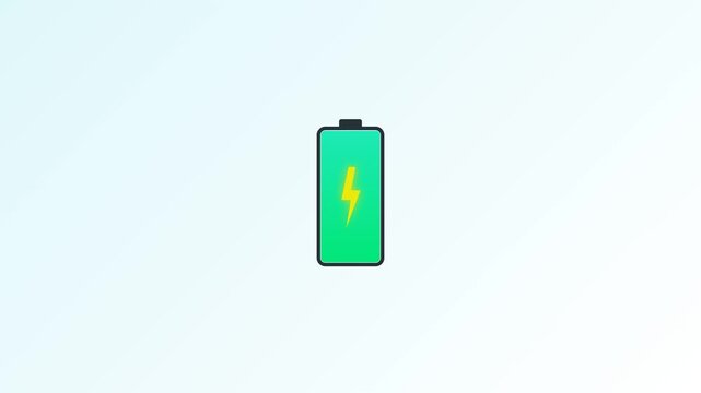 Digital battery power indicator with energy symbol for charge level status