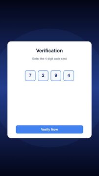 Mobile App Verification Screen UI Animation Entering Security Code.