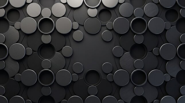 Obsidian Circular Disc 3D Luxury Technology Background
