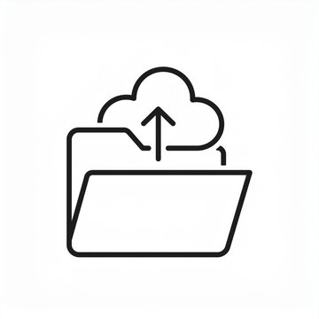 Document Cloud Database Storage Line Icon