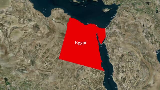 Egypt Map Animation with Highlighted Country