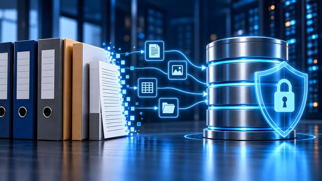 Physical Records Migrating to Secure Database Server Representing Digital Archiving and Cybersecurity
