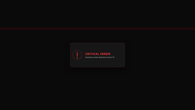 Critical Error Message on Dark Computer Screen Interface