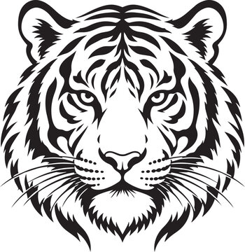 tiger head face animal silhouette design vector illustration