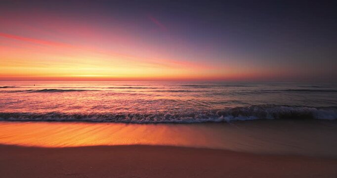 Beach sunrise over the tropical sea, sunrise shot
