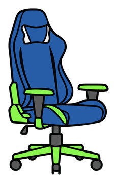 Ergonomic Gaming Armchair Seat Isolated on White Bac.... Generative AI