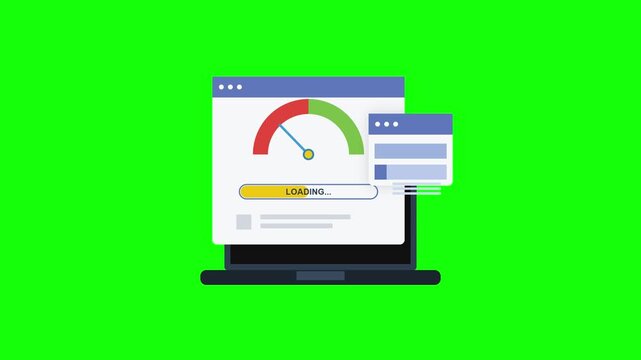 Loading Progress Bar on Computer Screen Animation Concept