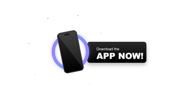 Modern smartphone animation with call to action button for mobile promotion