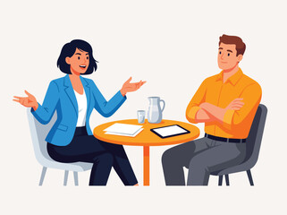 Obraz premium Business meeting with two professionals discussing
