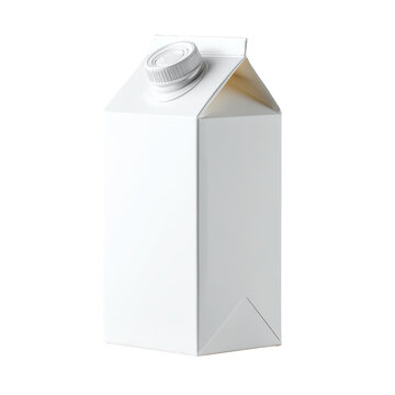 Blank carton of milk with screw cap against a luminous void conceptualizing freshness and beverage packaging