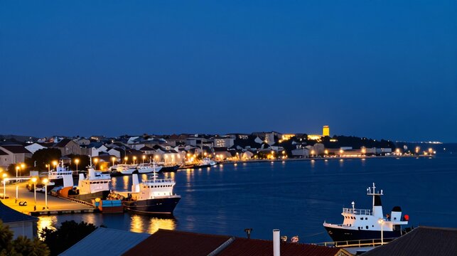 Blue Hour Harbour Edinburgh Firth of Forth