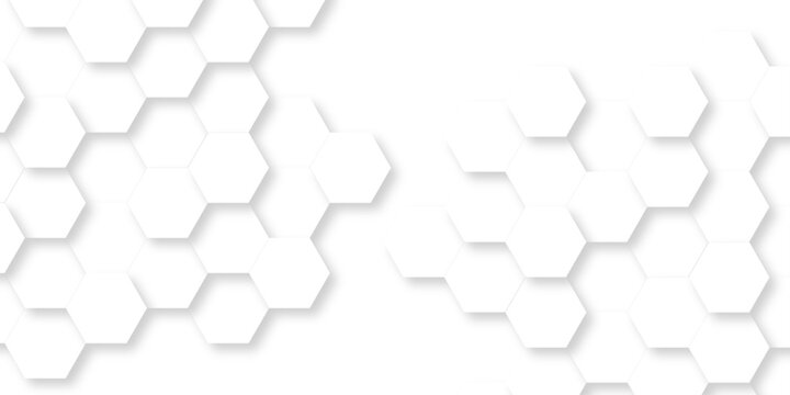 White layer creative hexagon bee cube element grid tiles emboss. seamless pattern white paper texture futuristic business. vector honeycomb web banner texture background.