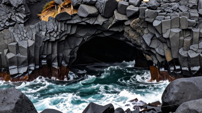 Sea Cave Coastal View Azores Volcanic Coast