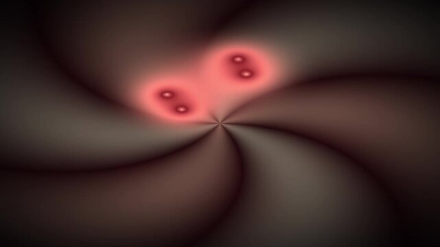 Abstract Glowing Pink Blobs Merging and Splitting in Soft Swirling Vortex