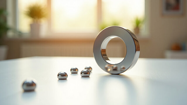 Magnet Attracting Metallic Objects Commercial Copy Space
