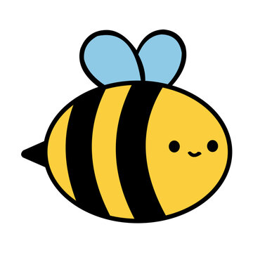 kawaii cute bumble bee character 